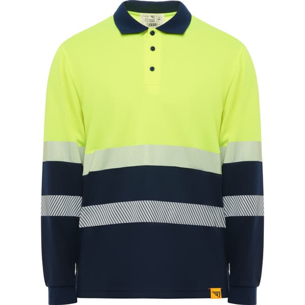 Polo de trabajo VEGA LS · MARINO/AMARILLO FLUOR