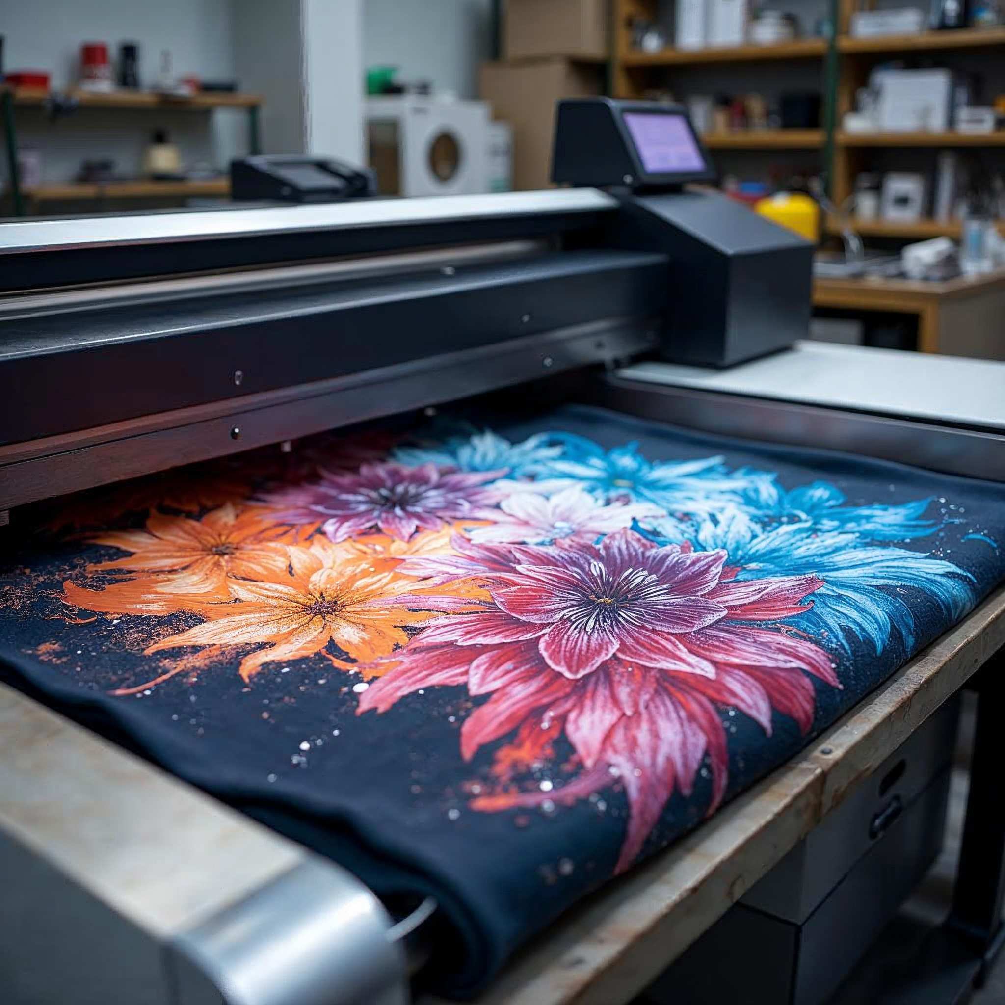 Imagen de sublimación digital textil mostrando colores vibrantes y técnicas avanzadas de impresión